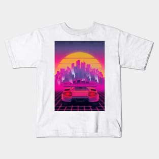 Countach Night outrun neon Kids T-Shirt